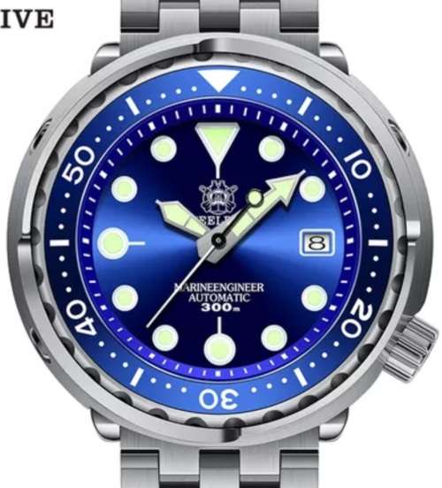 WOW-STEELDIVE 300M SERIOUS MARINE DIVER WOW-TUNA CAN SEIKO NH35A MVT 24 JEWELS !