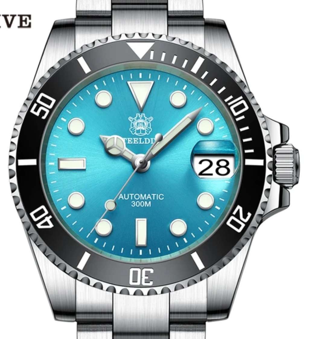 CRAZY!!-NEW!!-Steeldive Submariner 300m Diver-SEIKO NH35A 24 JEWELS AUTOMATIC