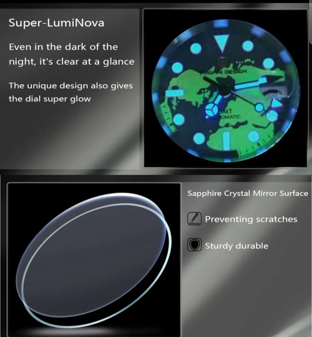 NEW!!-WORLDTIME GMT-2023 Pagani Design NH34A - SEIKO AUTOMATIC MVT 24 JEWELS