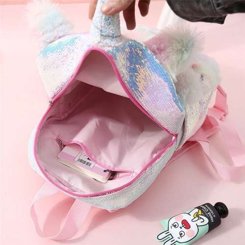 Fluffy unicorn backpack