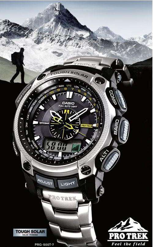CASIO PROTREK TITANIUM PATHFINDER TOUGH SOLAR MULTI FUNCTION 330FT (100m) WATCH - PRG-500T-7DR