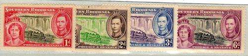SOUTHERN RHODESIA 1937 CORONATION SET OF 4 FINE M.M. SACC 38-41. CAT R113. (2015)