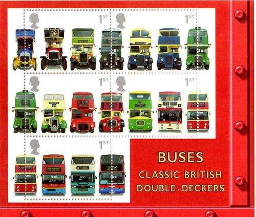 GREAT BRITAIN 2001 "DOUBLE DECKER BUSES" M/SHEET UNMOUNTED MINT. SG MS 2245. CAT 10,50 POUNDS.