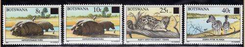 BOTSWANA 1992 SURCHARGES SET OF 4 UMM. SG 725-8. CAT 6,50 POUNDS.