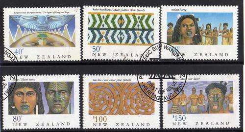 NEW ZEALAND 1990 "N.Z. HERITAGE - THE MAORI" SET OF 6 VFU. SG 1562-1567. CAT 7 POUNDS.