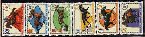 NEW ZEALAND 1996 "FAMOUS RACE HORSES" SET OF 6 UMM. SG 1945-50. CAT 7,30 POUNDS.