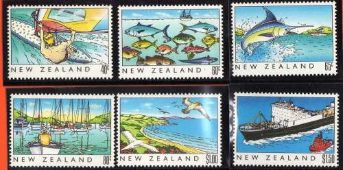 NEW ZEALAND 1989 "HERITAGE - THE SEA" SET OF 6 UMM(**). SG 1524-29. CAT 6,40 POUNDS.
