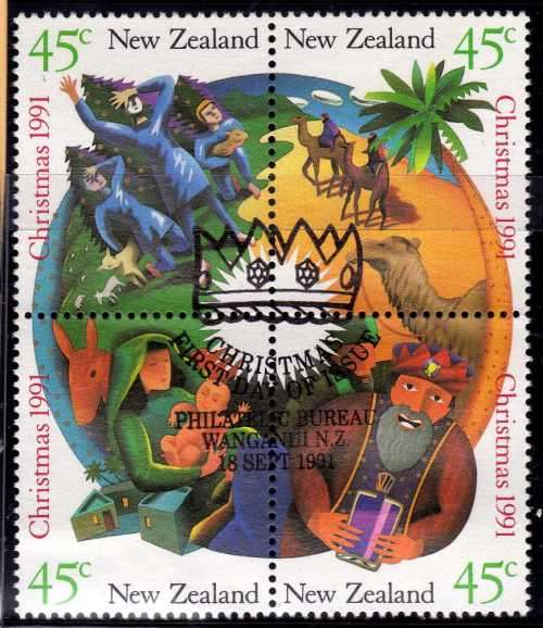 NEW ZEALAND 1991 "CHRISTMAS" SET OF 7 VFU. SG 1628-34. CAT 7,20 POUNDS.