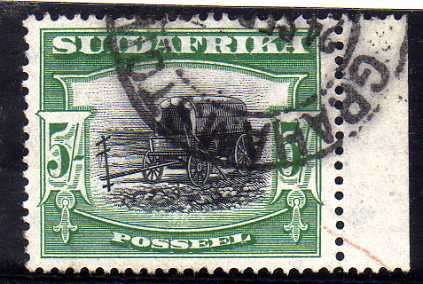 SOUTH AFRICA 1927 LONDON PICT 5/- SINGLE VERY FINE USED. SACC 38. CAT AS PAIR R9000.