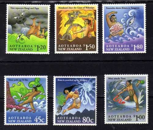 NEW ZEALAND 1994 "MAORI MYTHS" SET OF 6 UMM. SG 1807-12. CAT 5,30 POUNDS.
