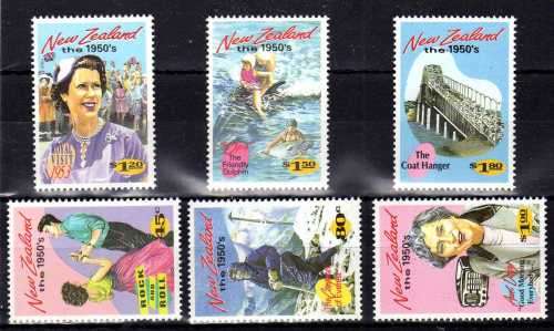 NEW ZEALAND 1994 "NZ IN THE 1950's" SET OF 6 UMM. SG 1787-92. CAT 6,80 POUNDS.