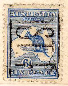 AUSTRALIA 1915-28 DEFIN 6d ULTRAMARINE. W/MARK 6. FINE USED. SG 38. CAT 7,50 POUNDS.