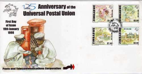 ZIMBABWE 1999 4 COMMEMORATIVE SETS ON FDC. CAT STAMPS 11,20 POUNDS.