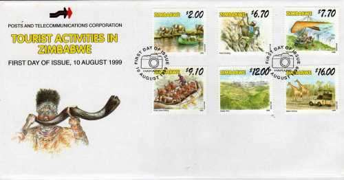 ZIMBABWE 1999 4 COMMEMORATIVE SETS ON FDC. CAT STAMPS 11,20 POUNDS.