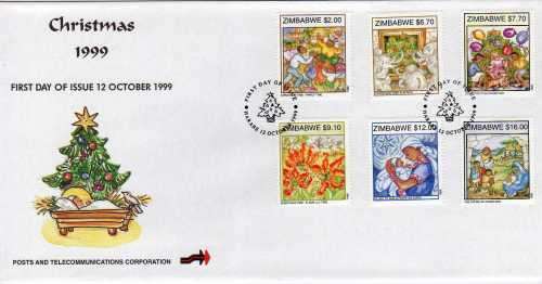 ZIMBABWE 1999 4 COMMEMORATIVE SETS ON FDC. CAT STAMPS 11,20 POUNDS.
