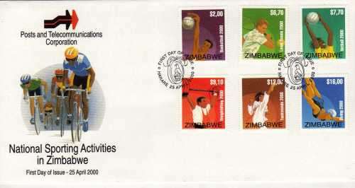 ZIMBABWE 2000 ALL 4 COMMEMORATIVE SETS FOR THE YEAR ON FDC. SG 1022-43. CAT STAMPS 9,05 POUNDS.