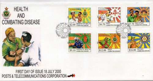 ZIMBABWE 2000 ALL 4 COMMEMORATIVE SETS FOR THE YEAR ON FDC. SG 1022-43. CAT STAMPS 9,05 POUNDS.