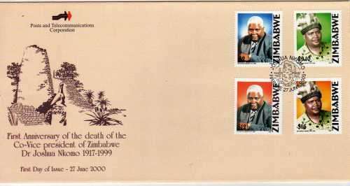 ZIMBABWE 2000 ALL 4 COMMEMORATIVE SETS FOR THE YEAR ON FDC. SG 1022-43. CAT STAMPS 9,05 POUNDS.