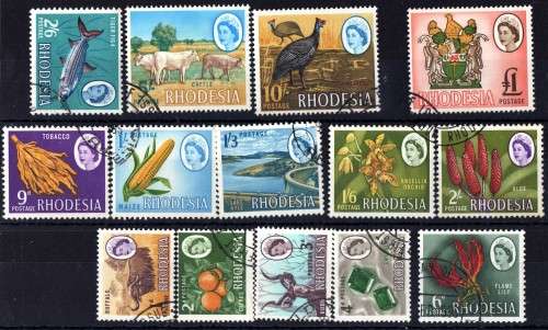 RHODESIA 1966 DEF IN SET OF 14 VFU. SACC 131-144. CAT R260. (2017/18)