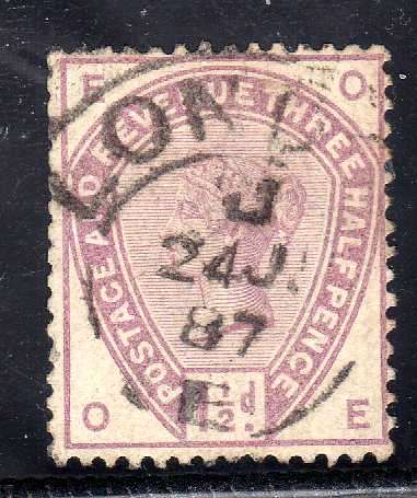 GREAT BRITAIN 1883-84 DEFIN 1,5d LILAC FINE USED. SG 188. CAT 45 POUNDS.