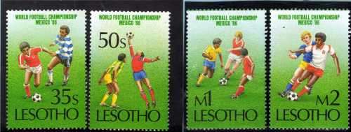 LESOTHO 1986 "SOCCER WORLD CUP MEXICO" SET OF 4 UMM. SG 686-9. CAT 8 POUNDS.