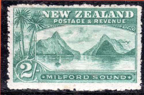 NEW ZEALAND 1898 DEFIN 2/- PERF 14 - 15? (ROUGH PERFS) MM WITH GUM BEND. SG 258. CAT 160 POUNDS.