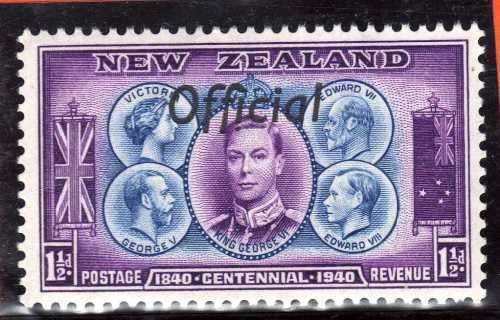 NEW ZEALAND OFFICIAL STAMP 1940 CENTENNIAL 1,5d UNMOUNTED MINT. SG O143. CAT 6,50 POUNDS.