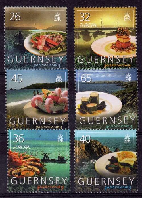 GUERNSEY 2005 "EUROPA GASTRONOMY" SET OF 6 UMM. SG 1072-1077. CAT 4,85 POUNDS.