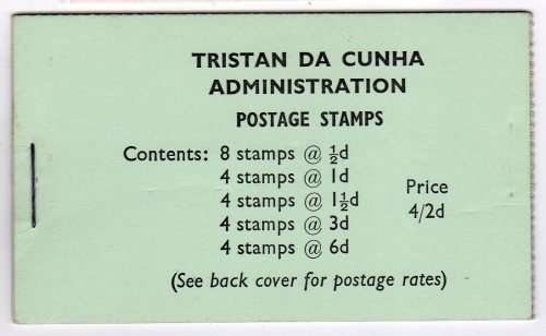 TRISTAN DA CUNHA 1965 4/2d BOOKLET UMM. SG SB4. CAT 6 POUNDS.