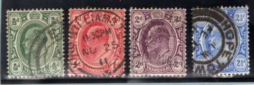 TRANSVAAL 1905-1909 KE VII DEFIN SET OF 4 FINE USED. SACC 279-282. CAT R212.