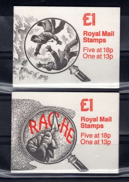 GREAT BRITAIN 1988 SHERLOCK HOLMES SERIES 1 POUND BOOKLETS UMM. SG FH 8 & FH 11.