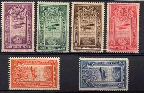 ETHIOPIA 1931 AIR PART SET OF 6 L.M.M. SG 296-301. CAT 17 POUNDS.