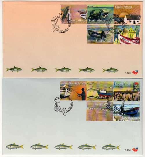 SOUTH AFRICA 2010 FISHER FOLK SET OF 10 ON FDC 7.163 & FDC 7.164. SACC 2014. CAT R170.(2023-25)