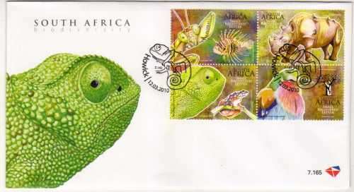 SOUTH AFRICA 2010 YEAR OF BIODIVERSITY SET OF 4 ON FDC 7.165. CAT R220. (2023-25)