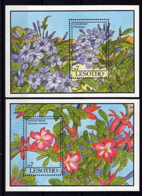 LESOTHO 1993 FLOWERS 2 MINI SHEETS UMM. SG MS 1151. CAT 8,50 POUNDS.