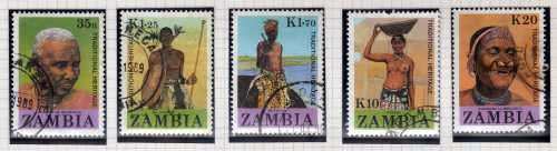 ZAMBIA 1987 PEOPLE OF ZAMBIA SET OF 5 VFU. SG 532-36. CAT 5,50 GBP. (2014)