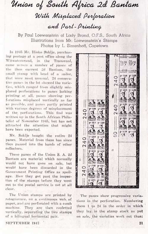 SOUTH AFRICA 1942-44 SMALL WARS 2d BLOCK OF 2 UNITS ALBINO PRINTING MM & UMM. SACC 98var. SCARCE!!