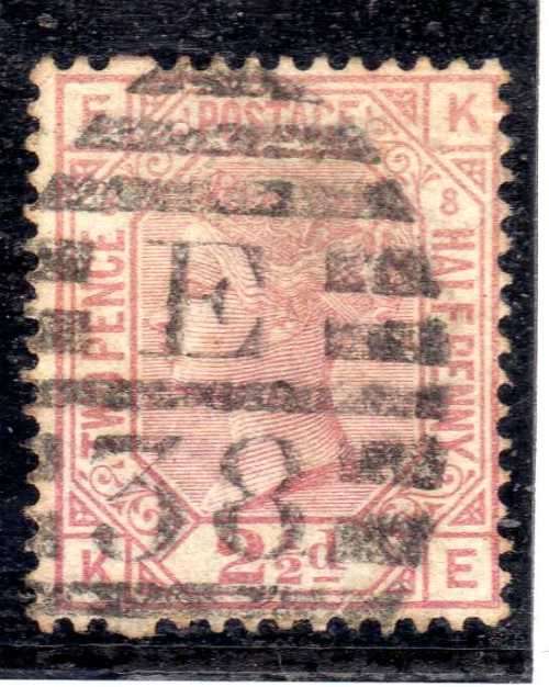 GREAT BRITAIN 1873-80 2,5d ROSY MAUVE PLATE 8 GOOD USED. SG 141. CAT 80 POUNDS. (2018)