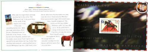 NEW ZEALAND 1996 "FAMOUS RACE HORSES" BOOKLET OF 7 MINI SHEETS UMM. SG 1951. CAT 16 POUNDS.