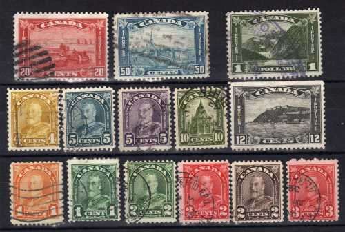 CANADA 1930-31 DEFIN PART SET OF 14 (NO 8c) FINE USED. SG 288-96, 299-303. CAT £91,75. (2018)