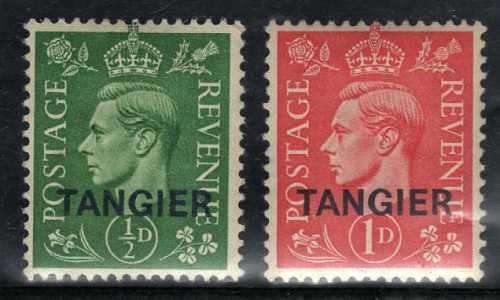 MOROCCO AGENCIES TANGIER 1944 KGVI COLOUR CHANGE SET OF 2 LMM. SG 251-252. CAT £24. (2018)
