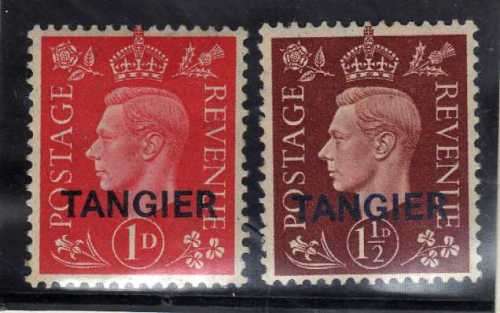 MOROCCO AGENCIES TANGIER 1937 KGVI DEFIN 1d & 1½d LMM. SG 246-7. CAT £29,75. (2018)