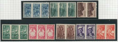 South Africa 1942-44 War Effort reduced sizes set of 8 units mm. SACC 96-102. CAT R601 (2019-20)