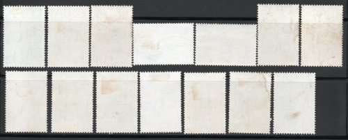 Bechuanaland 1961 Defin set of 14 mm & used 3½c + 25c. SACC 164-177. CAT R1610. (2019/20)