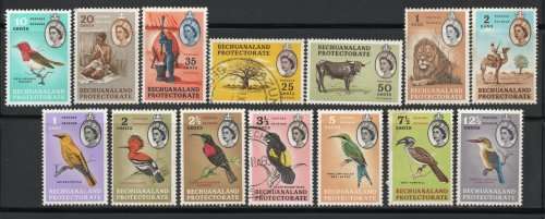Bechuanaland 1961 Defin set of 14 mm & used 3½c + 25c. SACC 164-177. CAT R1610. (2019/20)