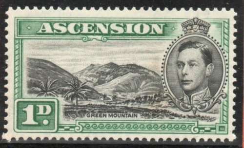ASCENSION 1938 DEFIN 1d "GREEN MOUNTAIN" LMM(*) BROWNISH GUM. PERF 13½. SG 39. CAT 45 POUNDS. (2018)