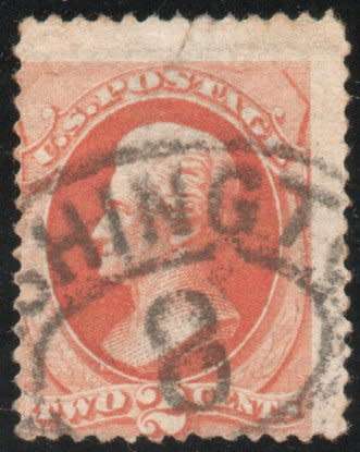 United States of America 1870 defin 2c red fine used. SG 185. Cat £4.50 (2013)