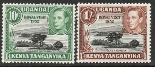 Kenya Uganda Tanganyika 1952 Royal Visit set of 2 very fine mint. SG 163-164. Cat £1.90 (2018)