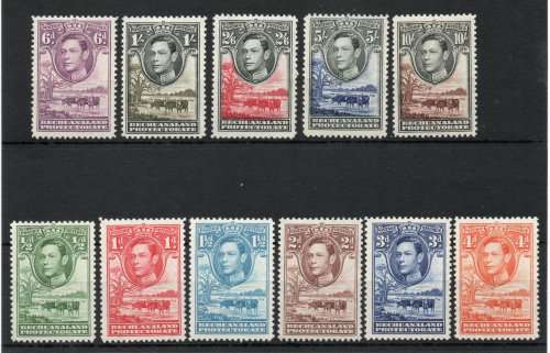 Bechuanaland 1938 KGVI defin set of 11 very fine lightly mounted mint. SG 118-128. Cat £110 (2018)