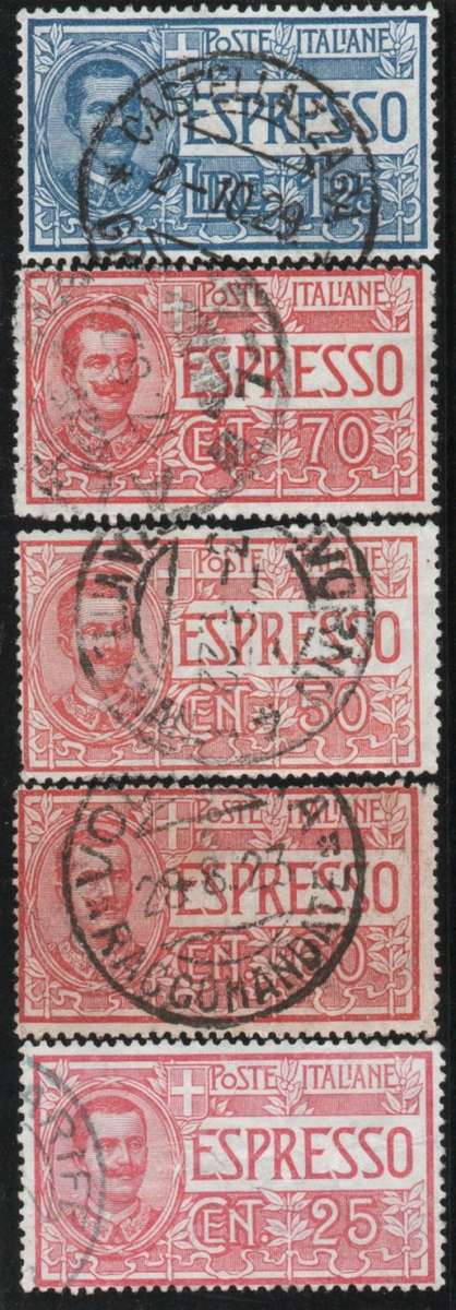 Italy 1903 Express Letter Stamps set of 5 fine - very fine used. Cat £5,35 (2013)